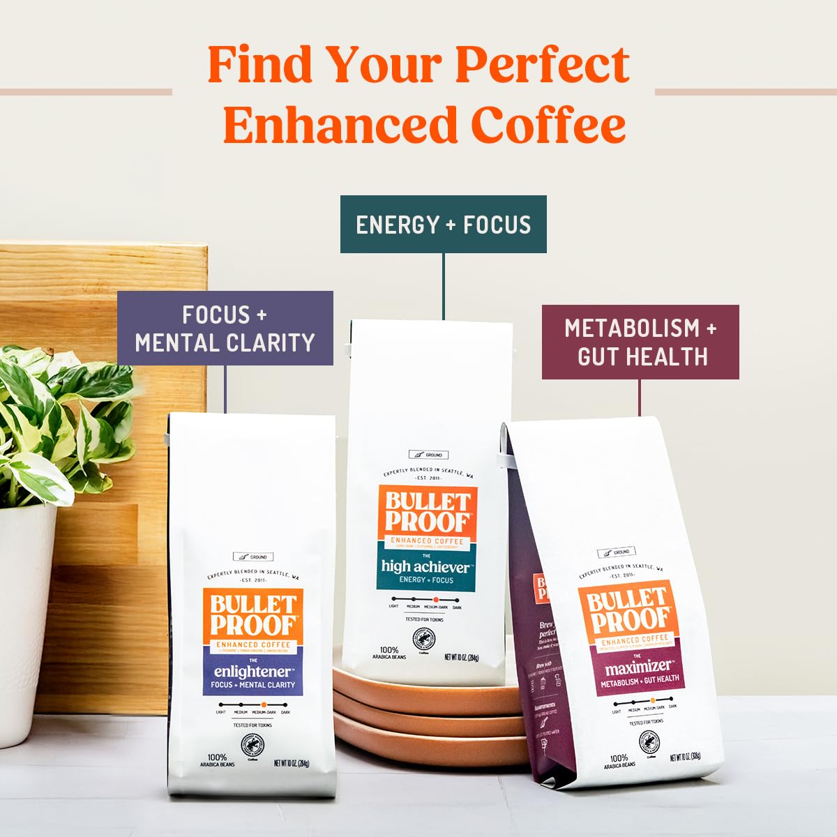 Bulletproof Coffee + Collagen Single-Serve Coffee Pods, 24 Count, Clean Coffee Tested for Toxins, Packaging May Vary