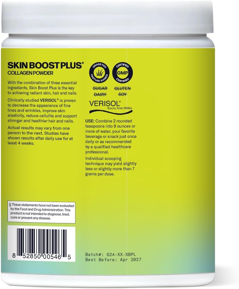 Skin Boost Plus (Mixed Berry) [50-Serves] | Collagen Powder Supplement with VERISOL Bioactive Hydrolyzed Collagen Peptides, Vitamin C & Hyaluronic Acid to Improve Skin Elasticity