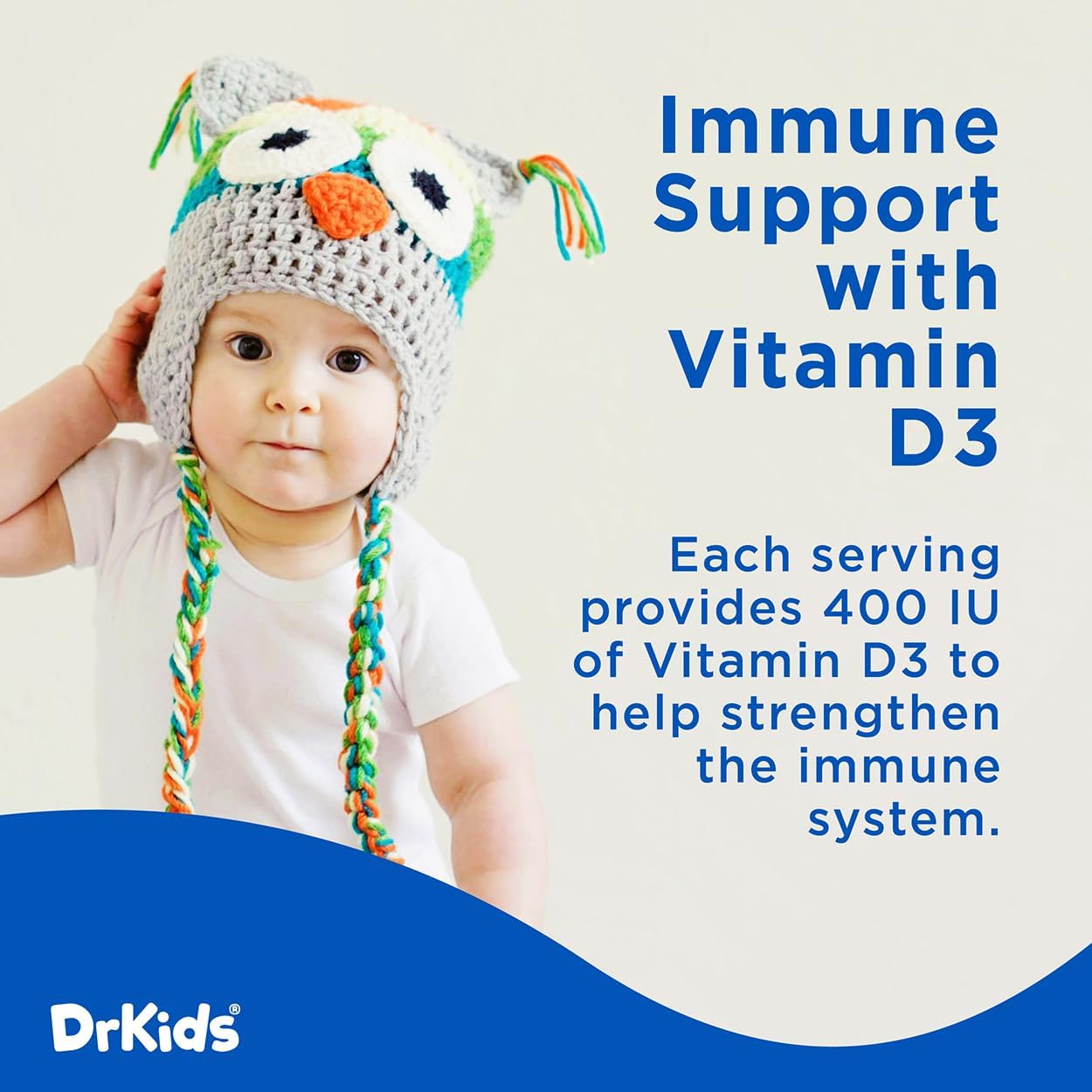 Dr. Kids Probiotic Vitamin D Drops - Supports Infant & Child Gut Health, Helps Reduce Gas, Colic & Fussiness, Baby Probiotic Drops with Vitamin D3, Pediatrician Recommended, Unflavored, 15ml (2 Pack)