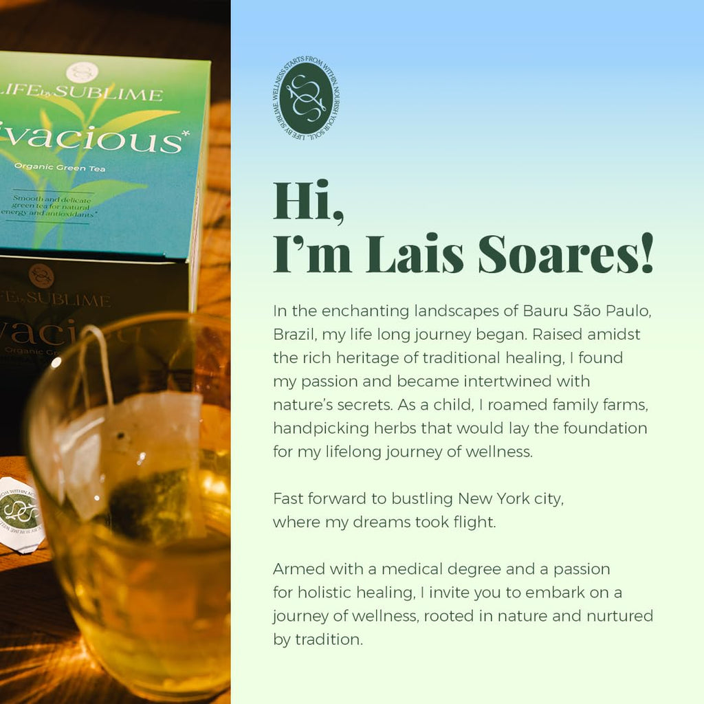 Life by Sublime - Vivacious USDA Organic Green Tea, 20 Tea Bags, Caffeinated, Antioxidant-Rich, Supports Skin Health and Immune System, Less Bitter, Premium Brazilian Harvest