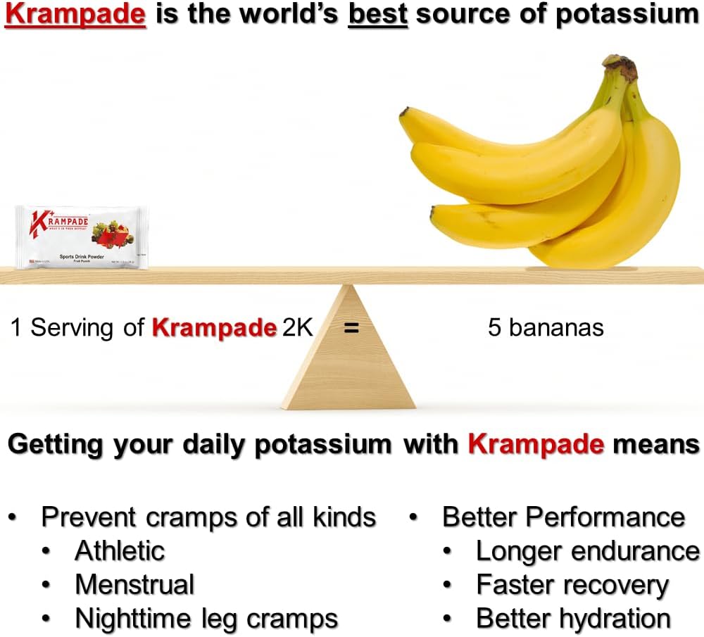 Anti-Cramping Potassium Replacement Sports Drink - 2K Fruit Punch Single Serve Colorless