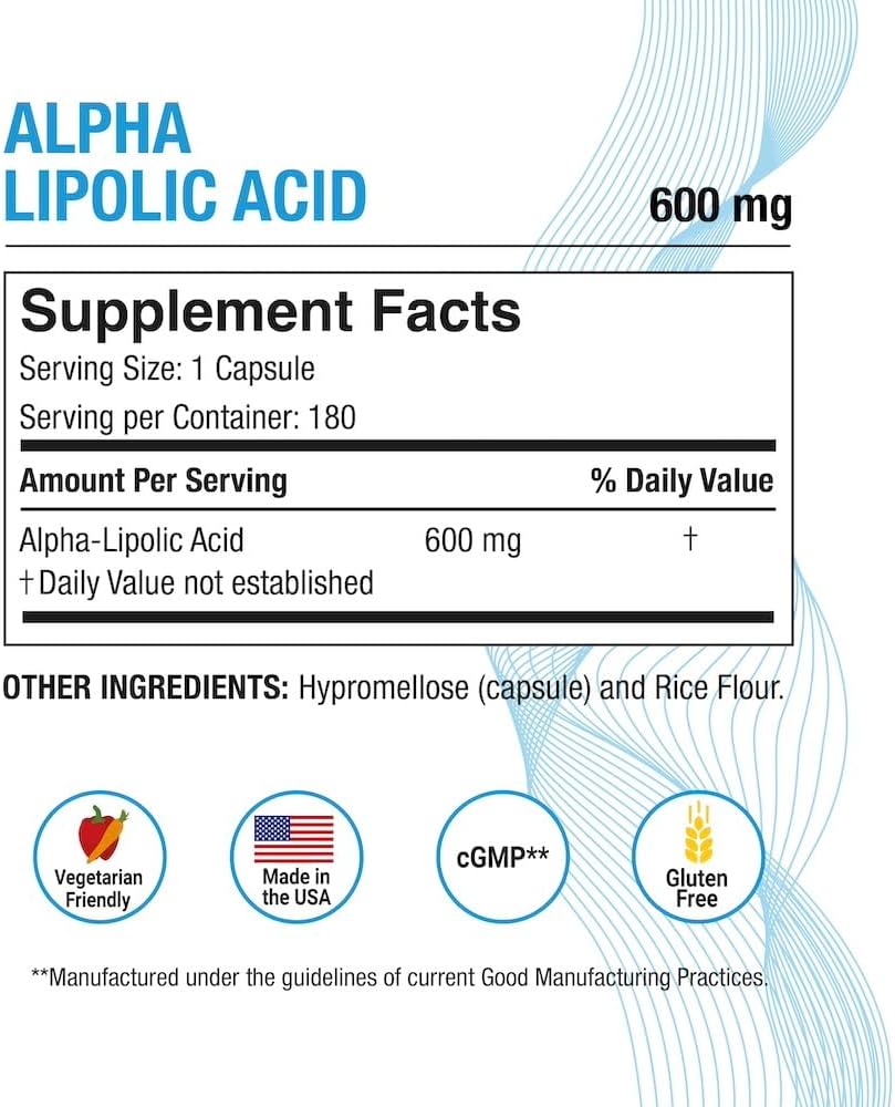 Puregen Labs Alpha Lipoic Acid 600mg [High Potency] Total 360 Veggie Caps, Antioxidant Support | No Harmful Additives | Non-GMO, NO Gluten and Dairy, 600 mg per Capsule - Made in USA - 2 Pack