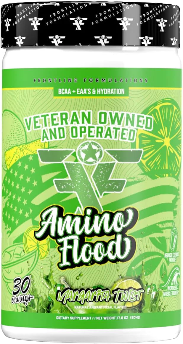 Amino Flood from BCAA + EAA Recovery & Hydration Formula – Muscle Support, Electrolytes & Endurance – Amino Acid Supplement for Intra & Post Workout Margarita Twist