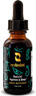 Redmint Reishi Mushroom Herbal Tincture - Ageless & Sleep | Natural Mushroom Supplement with TCM Herbs Dong Quai, Schisandra for Restful Sleep, Immune Support, Relaxation,Skin Health| 1 fl oz
