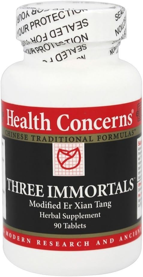 Health Concerns Three Immortals - Menopause Support Supplement - Powerful Relief for Hot Flashes, Hormone Imbalance & Night Sweats - Dong Quai, Epimedium, Morinda, Rehmannia & Lycium - 90 Tablets