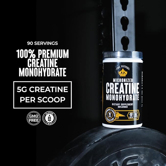 The Fittest Creatine Monohydrate Powder – Unflavored, Pure 100% Micronized Creatine Monohydrate – Muscle Strength, Focus, Power & Recovery Support