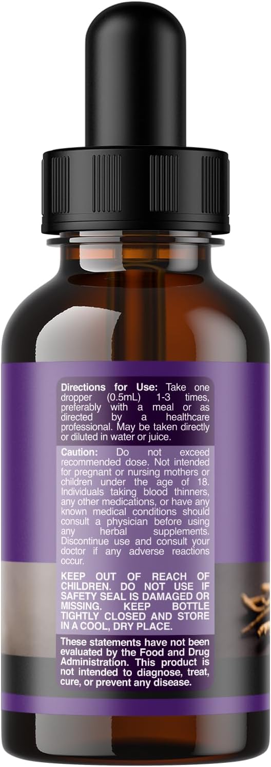 USDA Organic Ashwagandha Liquid Drops - Ashwagandha Root Extract for Stress and Mood Support - Delicious Pure Adaptogen Drops for Adults - Alcohol-Free Herbal Tinctures for Rest - 30 ml Bottle