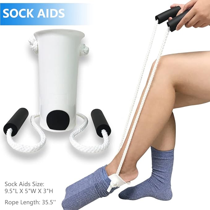 7pcs Hip Kit - Hip Kit for Seniors Total Hip Replacement Prime, Hip Replacement Kit After Surgery,Hip Kits with Hip Ice Pack,Grabber,Sock Aid,Leg Lifter,Shoehorn,Back Scratcher,Bath Loofah