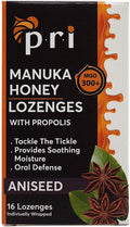 P.R.I Manuka Honey Lozenges with Propolis, Soothing Cough and Throat Drops, MGO 300+ Certified, (Original Aniseed, 16 Count)