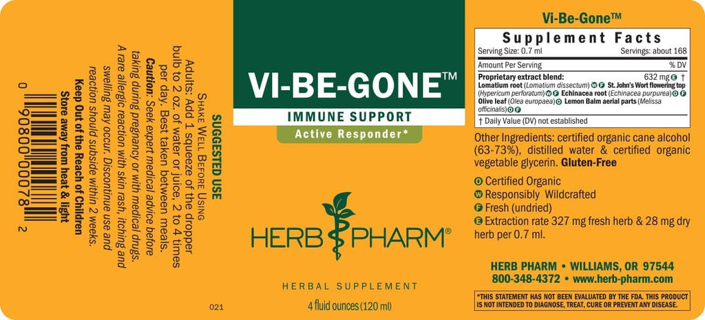 Herb Pharm Virattack Liquid Herbal Formula with Lomatium for Active Immune System Support - 4 Ounce
