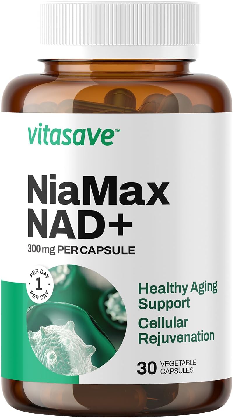 NiaMax NAD+ Supplement – 300mg Niacinamide Riboside per Capsule – High-Potency NAD+ Precursor for Energy, Healthy Aging & Metabolic Function – Vegan, Non-GMO, Gluten-Free (30 Capsules)