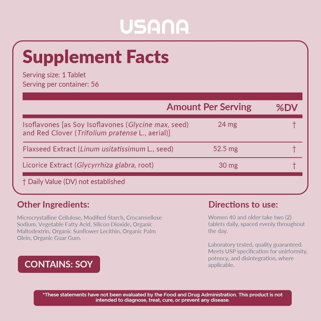 USANA EstroPro with Phytoestrogens for Symptomatic Support During Menopause* - 56 Tablets - 28 Day Supply