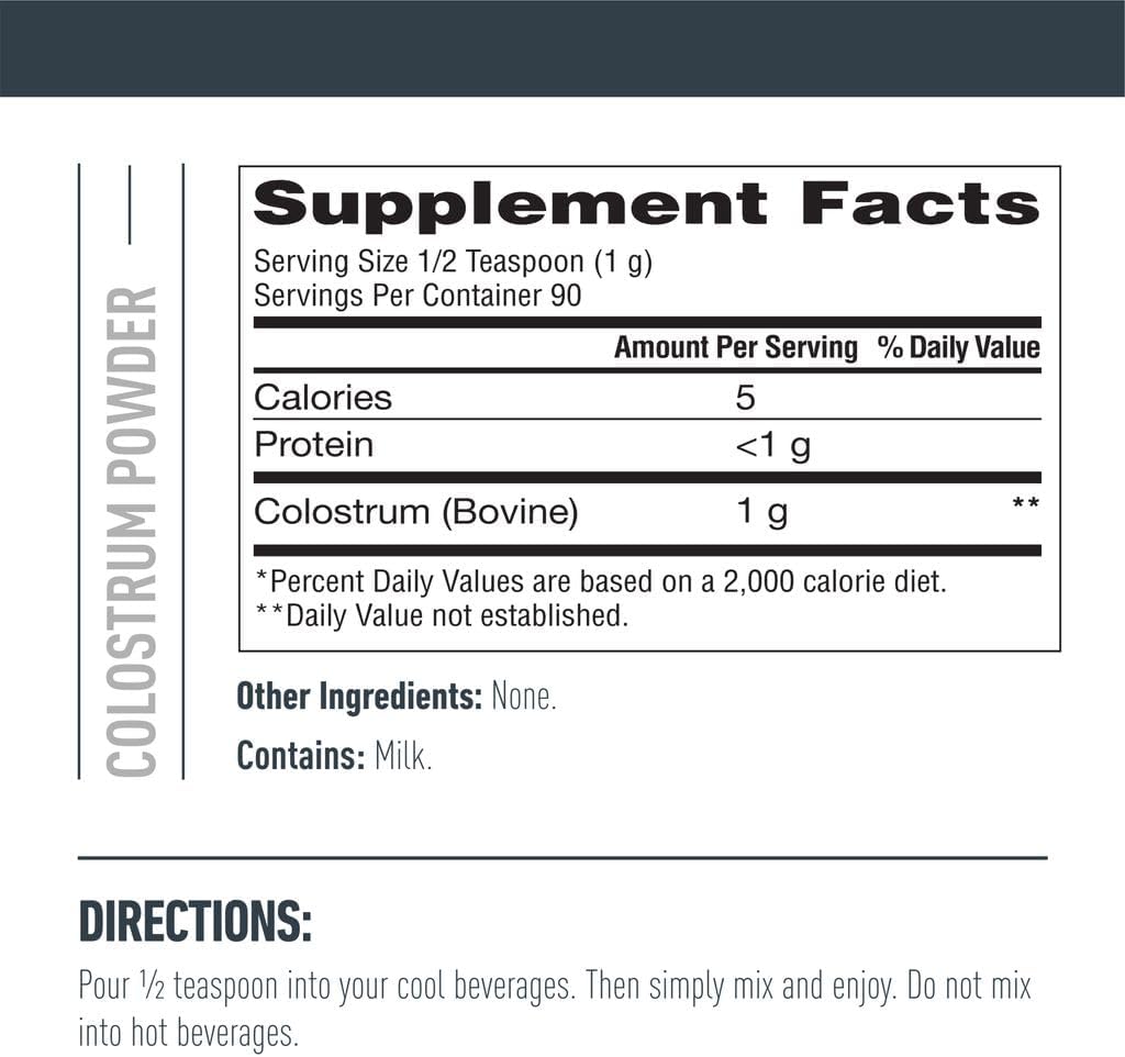 Bundle of Isopure Bovine Colostrum Supplement Powder, Gently Processed, 90 Servings + Isopure Unflavored Creatine Monohydrate Powder, 5g Creatine Monohydrate per Scoop, 100 Servings, 500g