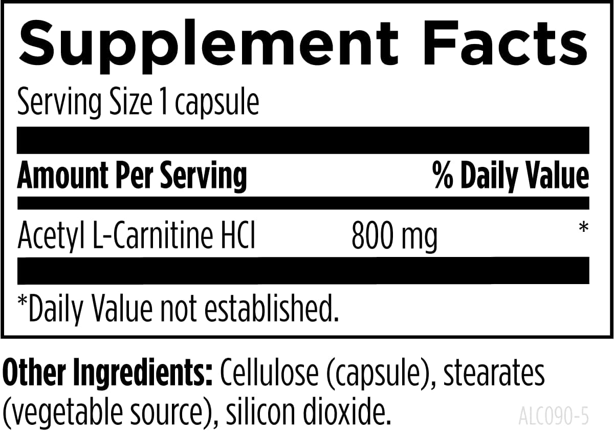 Designs for Health Acetyl L-Carnitine Capsules 800mg - Energizing Brain Support - Non-GMO, Vegetarian Acetyl L-Carnitine HCl Supplement (90 Capsules)