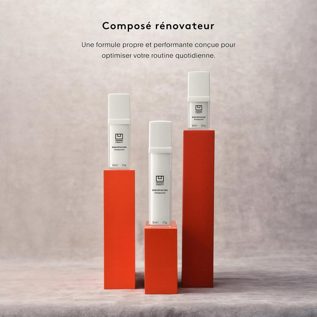 U Beauty Resurfacing Compound Serum - Renew & Illuminate Face Serum - Advanced 8-in-1 Formula with Vitamin C, Retinol, Hyaluronic Acid, & Peptides - Targets Fine Lines, Pores- 1.0 fl.oz
