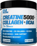 Evlution Nutrition Creatine 5000 + Collagen + BCAA - for Women - Supports Lean Muscle Growth - 5g Creatine Monohydrate, 2g Collagen Peptides & 1g BCAAs Per Serving - 30 Servings - Unflavored Powder