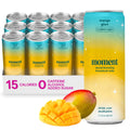 Moment Botanical Soda Soft Drink (Shark Tank) - SPARKLING Drinks | Mango Glow | L-Theanine & Ashwagandha for Calm & Clarity | 0 Added Sugar 0 Caffeine | 12-pack