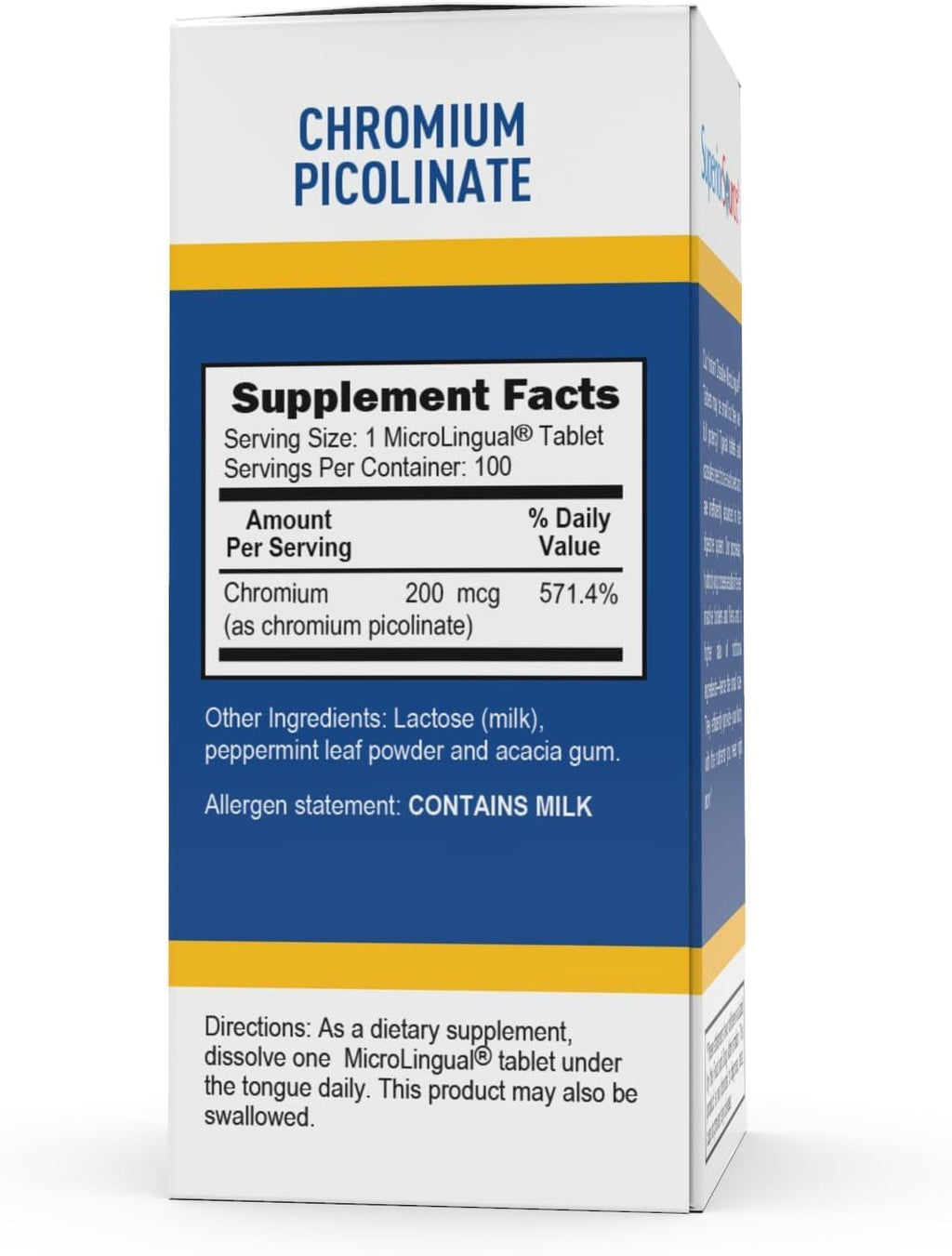 Superior Source Chromium Picolinate - Supplement Formula Supports Healthy Sugar Metabolism - 500 mcg, 50 Instant Dissolve Tablets