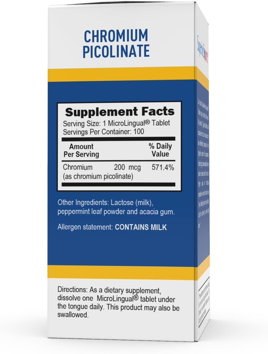 Superior Source Chromium Picolinate - Supplement Formula Supports Healthy Sugar Metabolism - 500 mcg, 50 Instant Dissolve Tablets