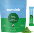 Sunwink Detox Powdered Greens - Organic Greens SuperFood Powder for Debloat - Super Greens Powder w/Celery, Dandelion, Spirulina - Daily Greens Powder for Gentle Detox (6g Each, Pack of 15)