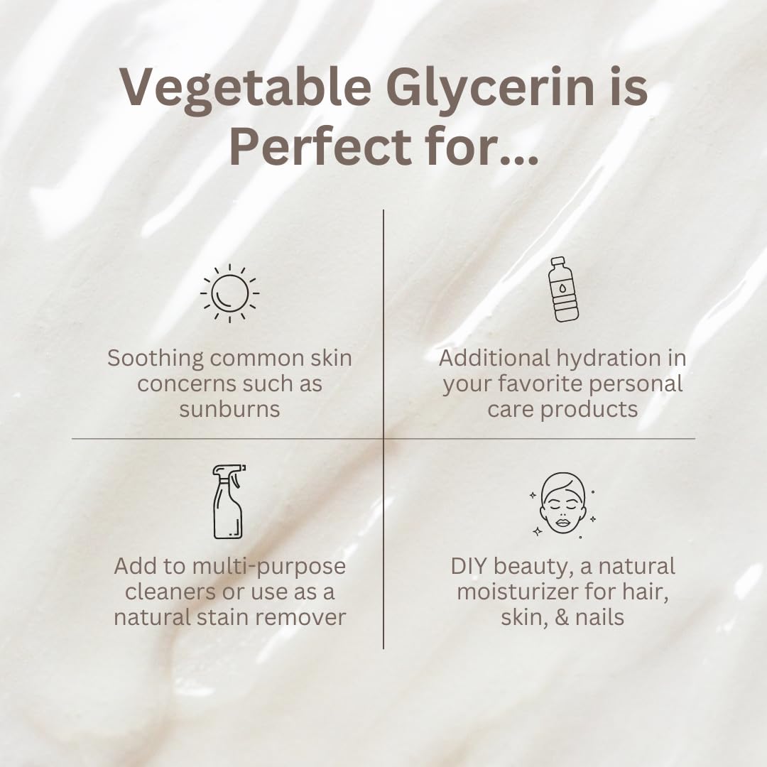 GreenHealth Vegetable Glycerin 16 fl oz – 100% Pure, Non-GMO, Clear Liquid – Carrier Oil for Soap Making, Tinctures, Crafts, DIY Projects – Plastic Jug w/Cap
