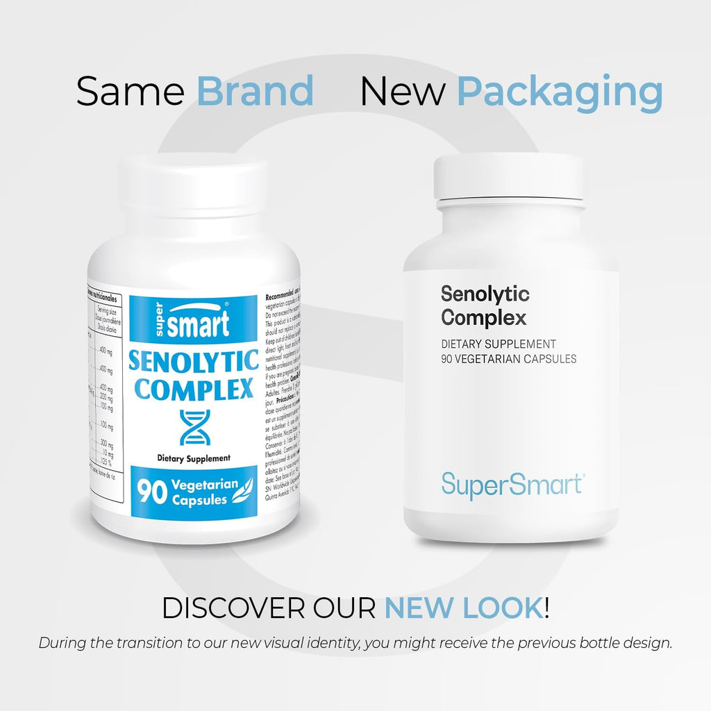 Supersmart - Senolytic Complex (Advanced Formula) - with Fisetin, Quercetin, Bromelain - Patented Ingredients - Senolytic Supplement | Non-GMO & Gluten Free - 90 Vegetarian Capsules