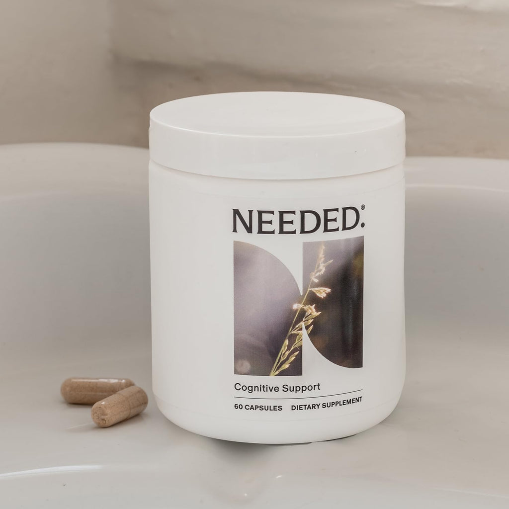 Needed. Cognitive Support - Comprehensive Supplement with Ashwagandha, Reishi & Lion's Mane Mushrooms, Breastfeeding Safe - Supports Focus, Attention, & Memory, 30-Day Supply