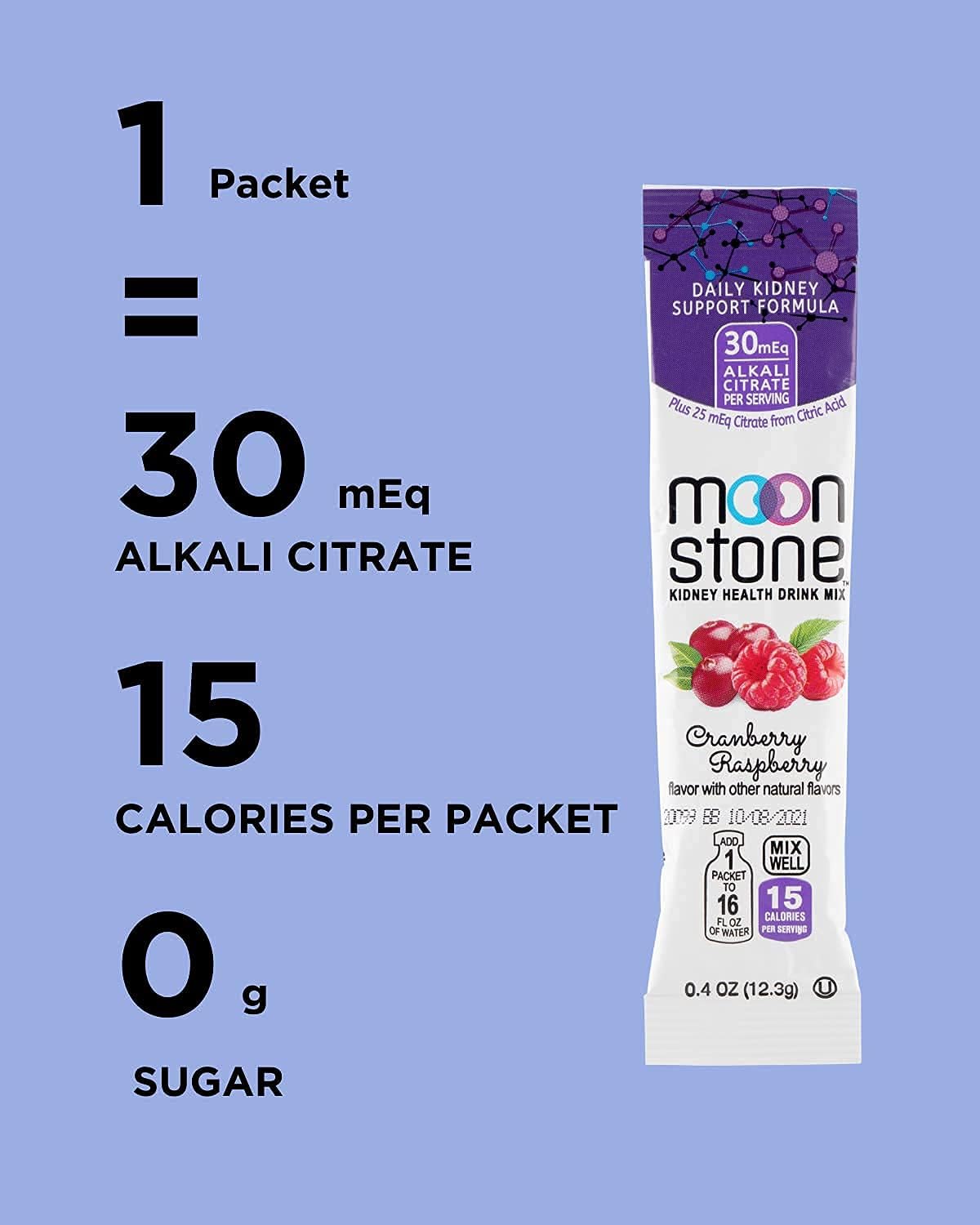 Stone Stopper Drink Mix, Cranberry Raspberry, Kidney Stone Prevention, Calcium Oxalate Protector, Developed by Urologists to Improve Hydration and Support Kidney Health, 15 Day Supply