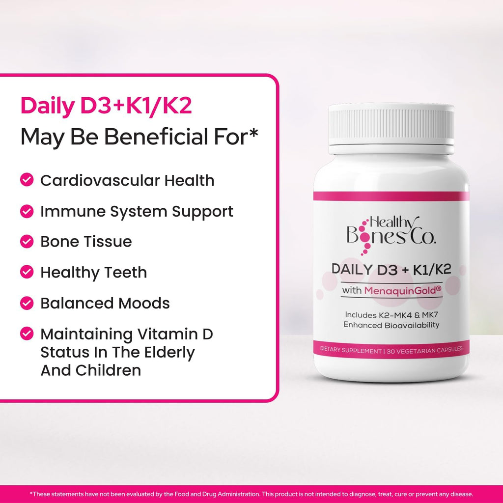 Premium D3 K2 - Full Spectrum Vitamin D3 K2, 2000 IU D3 + MK7 + MK4 + K1, Daily D3 K2 & K1 Supplements - Vitamin D Supports Calcium Absorption for Strong Bones & Immune Health - 30 Capsules