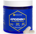 NATURAL STACKS Apigenin Supplement for Sleep - 50mg Apigenin & 600mg Lemon Balm - Melatonin Free Sleep Aid - with Passion Flower Extract for Stress Relief - 120 Lemon Balm Capsules
