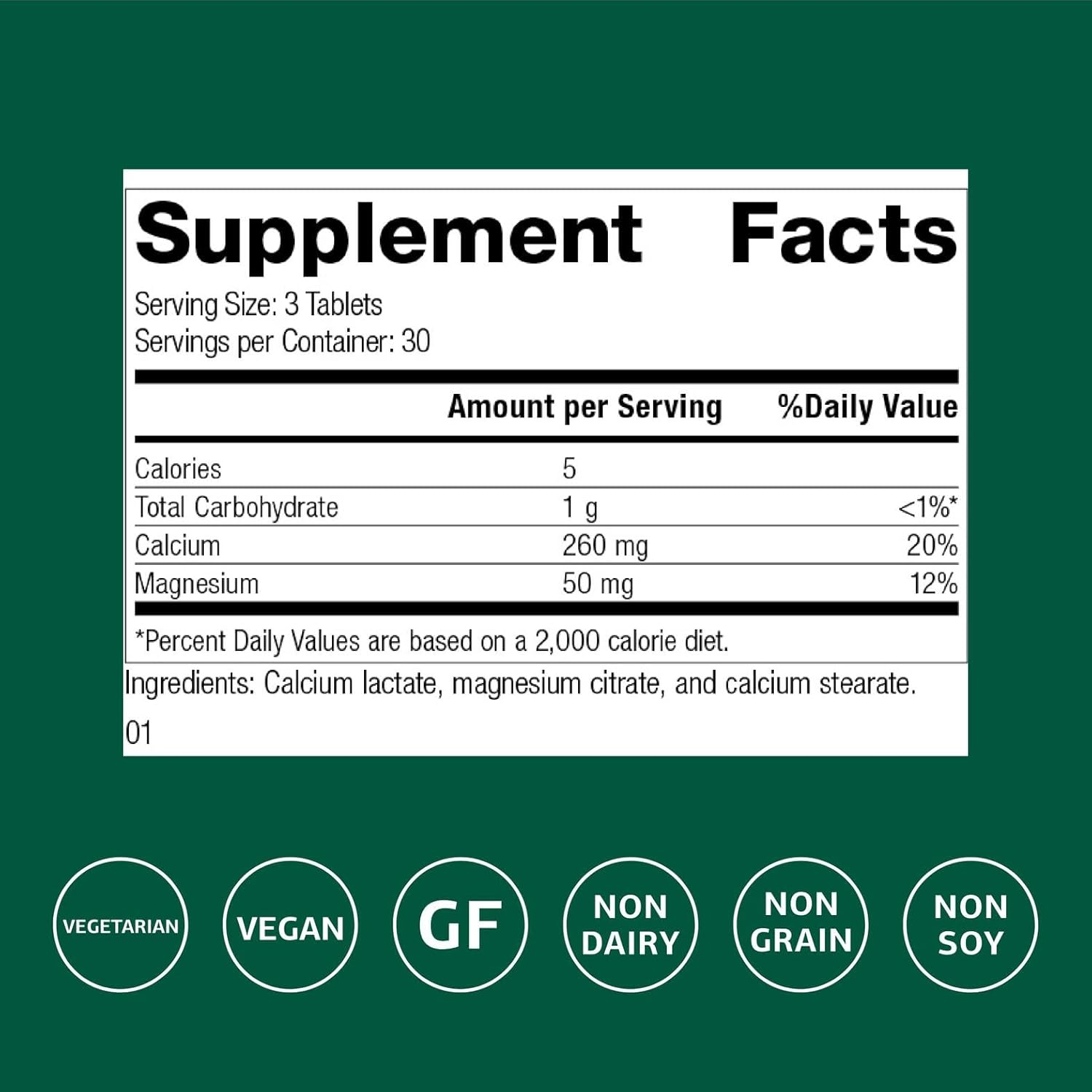 Standard Process Inc. Calcium Lactate - Immune Support and Bone Strength - Bone Health and Muscle Supplement with Magnesium and Calcium - 90 Tablets