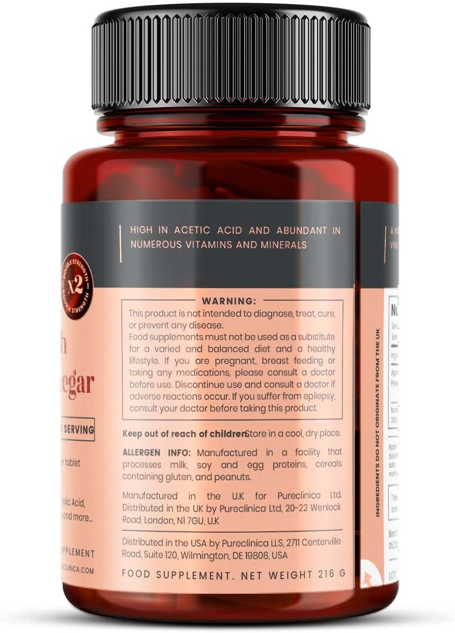 Double Strength Apple Cider Vinegar 1000mg x 180 Tablets (6 Months Supply)
