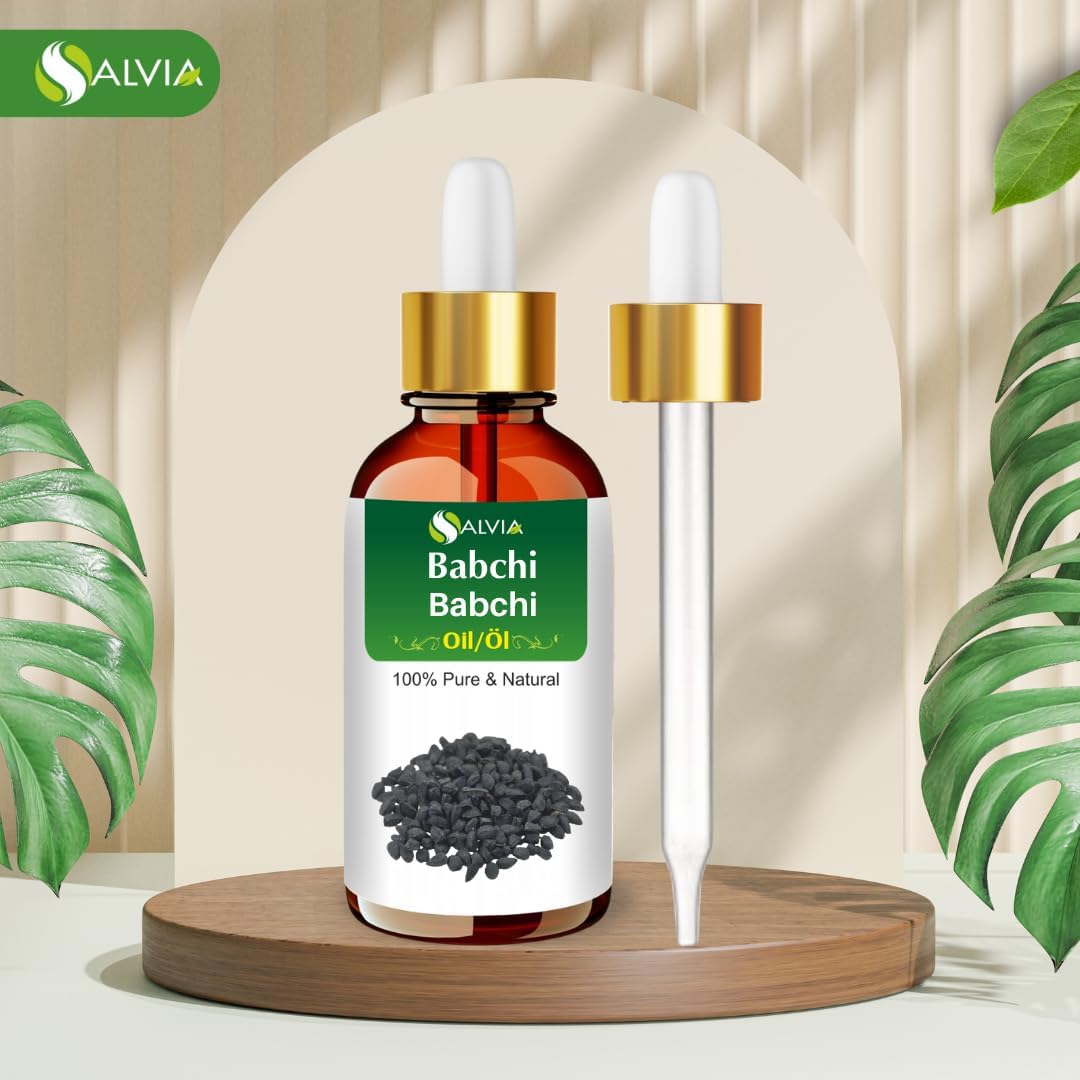 Babchi Oil (Psoralea Corylifolia) 100% Pure & Natural Undiluted Uncut Cold Pressed Carrier Oil | Use for Aromatherapy | Therapeutic Grade (15 ML with Dropper)