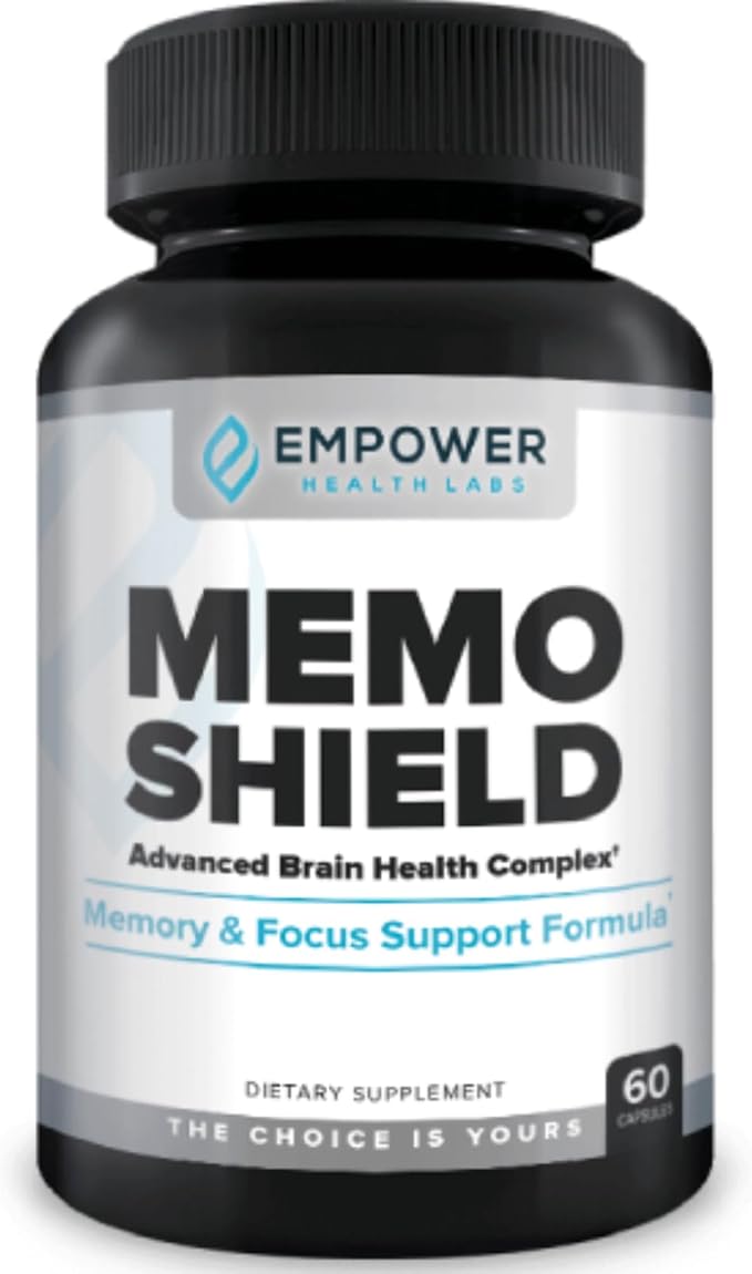 MemoShield Brain Health Supplement – Advanced Memory Support with Lion's Mane, Bacopa Monnieri, and Ginkgo Biloba – Cognitive Function and Brain Health Formula – 60 Capsules