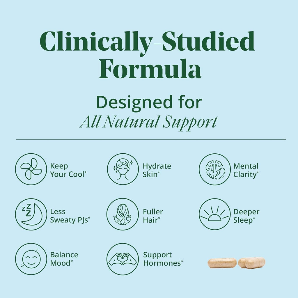 Semaine Peri/Menopause Essentials, 30 Ct. - Fuller Hair, No More Hot Flashes, Hormone Balance, Better Sleep & More - Clinically-Studied, Non-Hormonal Formula