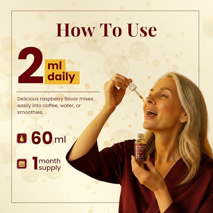 Liposomal NAD+ Supplement Liquid Drops - High Potency NMN Alternative for Cellular Energy, Healthy Aging & Brain Fog - Fast-Absorbing NAD Liquid Formula (2oz)