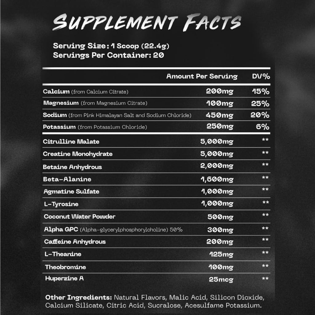 Pre Workout Supplement - Fitness Supplements, Workout Supplements - Energy Supplement for Men and Women - 200 mg Caffeine - Ferocious Punch
