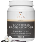 Plant Protein-L Powder Vanilla, Vegan, Organic, No Dairy, No Sugar, No Gluten, Keto, Low Carb, Clean Ingredients, Low Fodmap, for Men & Women, 25g, 27 Servings, 33oz