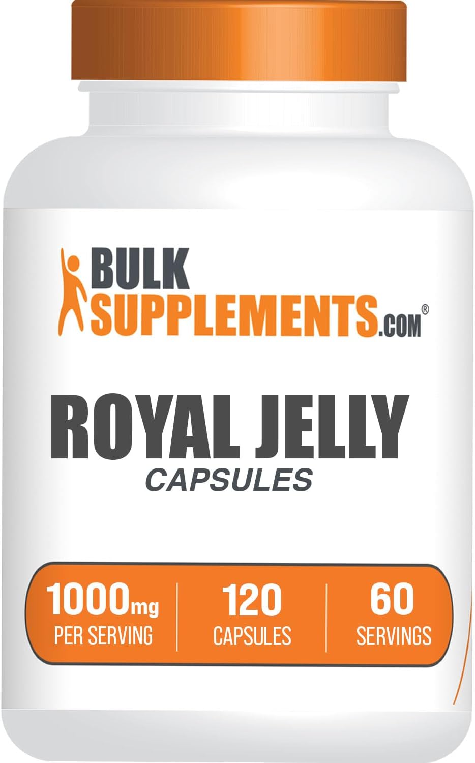 BulkSupplements.com Royal Jelly Capsules - Royal Jelly Supplement, Nutritional Supplement - Gluten Free, 2 Capsules per Serving, 120 Count (Pack of 1)
