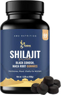Shilajit Gummies for Men & Women with Maca Root & Black Cohosh (60 Count (Pack of 1), Maca Root & Black Cohosh)