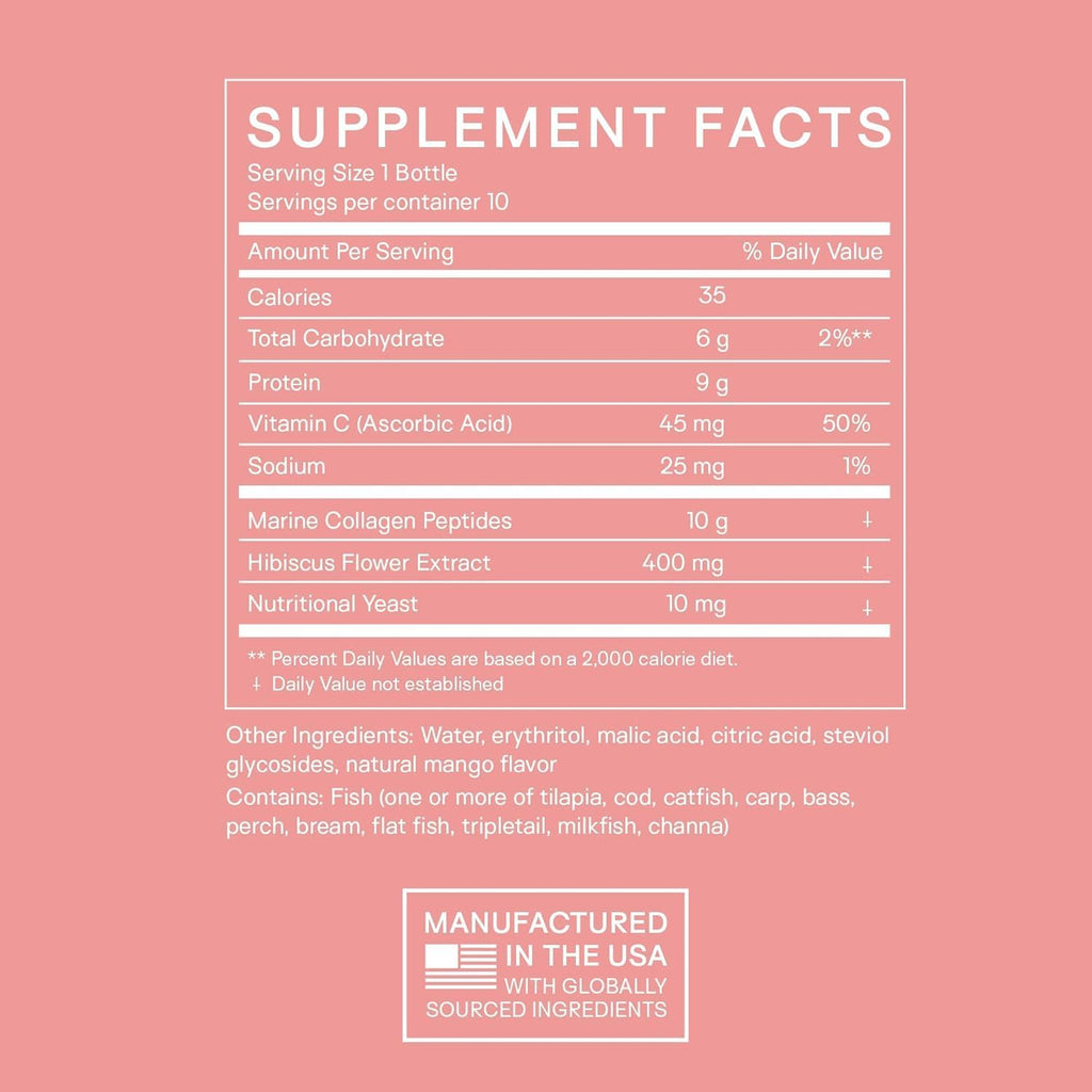 Glow Shot | 10,000mg Marine Collagen Liquid Drink | Advanced Liposomal Collagen for Women | Hydrates Skin | Supports Hair & Nails | Firms & Smooths | Non-GMO | Ready-to-Drink | 10 Shots