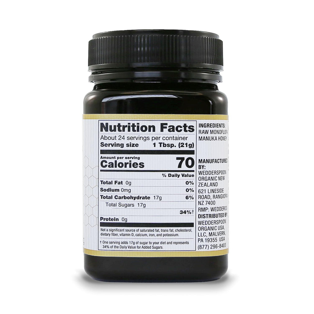 Wedderspoon Raw Premium Manuka Honey, 850+ MGO, 17.6 Oz, Unpasteurized New Zealand Honey, From Our Hives to Your Home