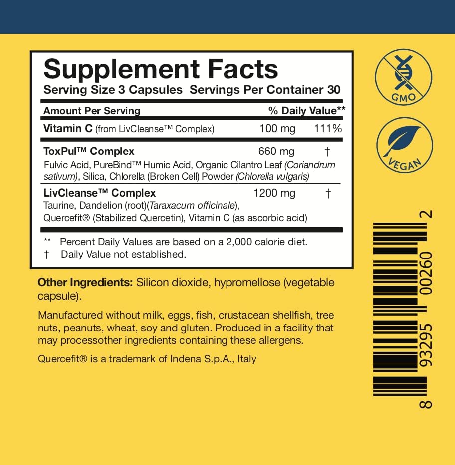 Researched Nutritionals Revitalized Detox Duo - for Immune Support, Liver Health or A Full Body Detox Cleanse - Tri-Fortify Orange Liposomal Glutathione (450mg) Liquid & ToxinPul (2 Piece Set)