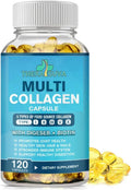 Multi-Collagen Complex + Biotin + Vitamin C – Types I, II, III, V & X – Natural Supplement for Hair, Skin, Nails & Joint Support – 120 Capsules, 60 Day Supply