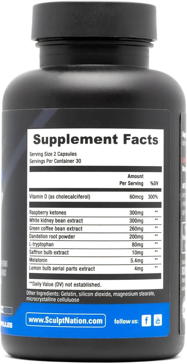 Sculpt Nation by V Shred Burn Day and Burn PM with Capsimax Green Coffee Melatonin and Herbal Extracts 2 Pack for Metabolism and Sleep Support