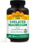 Country Life Chelated Magnesium 250mg - Supports Heart, Bone & Muscle Health, Vegan-Friendly Magnesium Supplement with Magnesium Oxide and Amino Acid Chelate, Gluten-Free