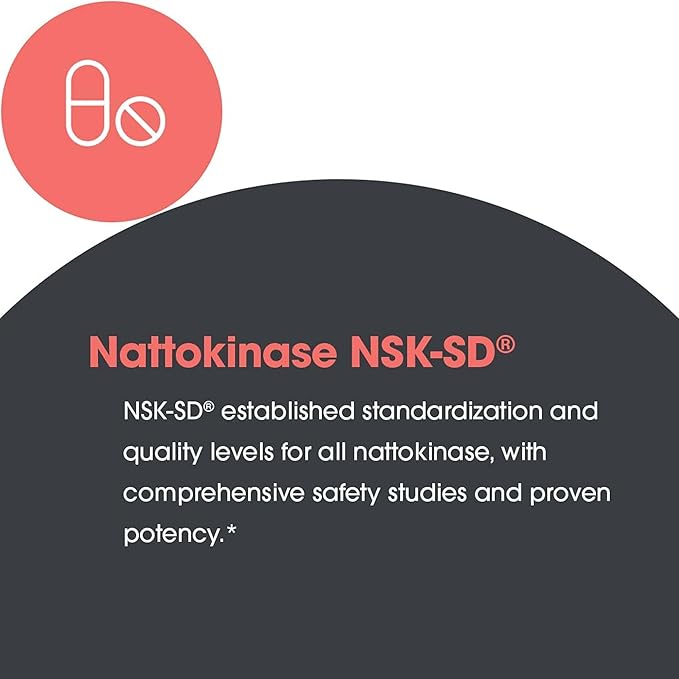 Allergy Research Group - Nattokinase Supplement NSK-SD 2000 FU, 100mg - Cardiovascular/Circulatory Health - 60 Softgels