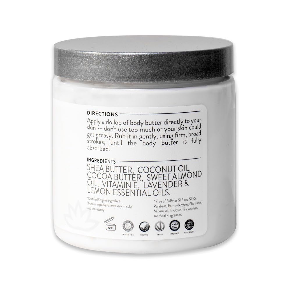 GLIMMER GODDESS Organic Body Butter - 8oz (Lavender)