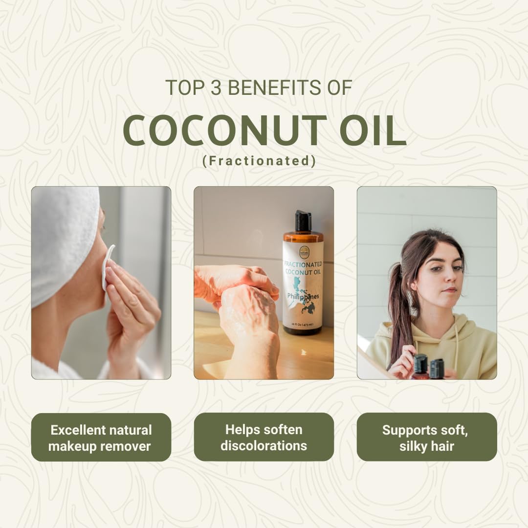Fractionated Coconut Oil - Sourced Directly from our Farm Partner in the Philippines - Carrier Oil for Diluting Essential Oils, Body, Hair, and Skin Moisturizer - (4Gallons)