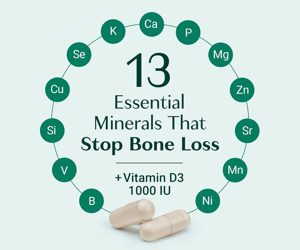 ALGAECAL - Plant Based Calcium Supplement with Vitamin D3 (1000 IU) for Bone Strength, Contains 13 Minerals Supporting Bone Health, Organic Calcium (750 mg) for Women & Men, 90 Caps, 3 Month Supply